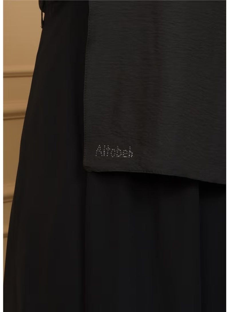 Altobeh Jazz Cotton Hijab Shawl-Black - Image 2